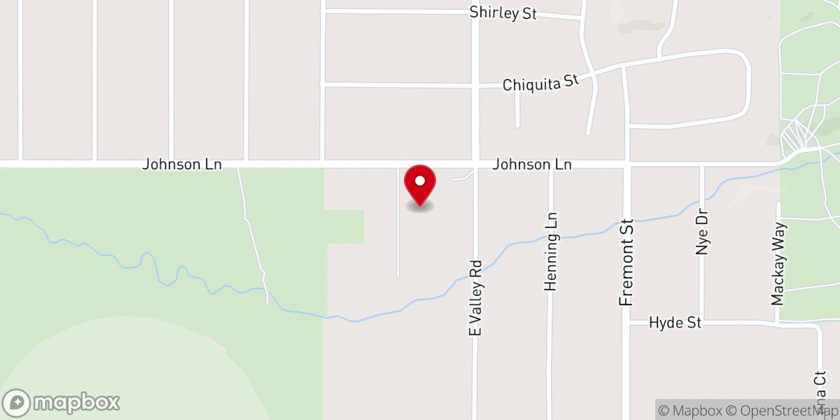 Map showing location of Johnson Lane Baptist Church