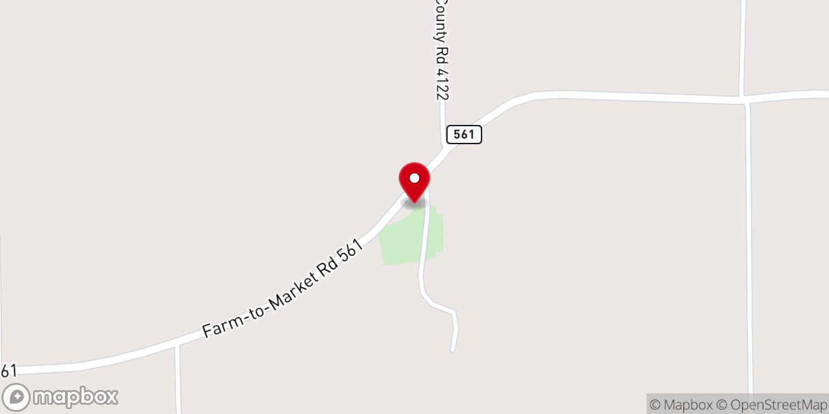 Map showing location of Sand Hill Church