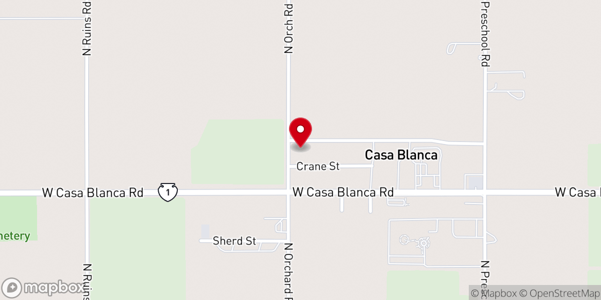 Map showing location of Casa Blanca Assembly Of God