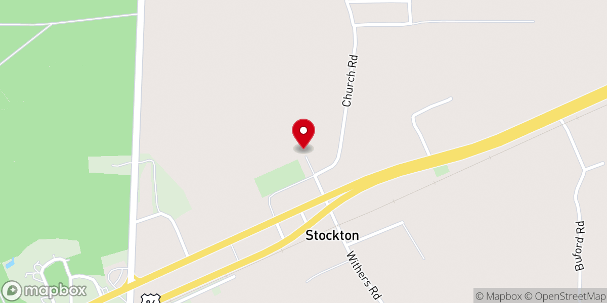 Map showing location of Stockton Baptist Church