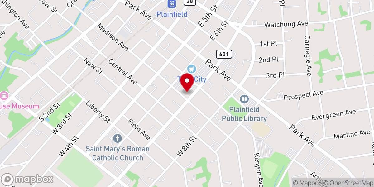 Map showing location of Congregational Church