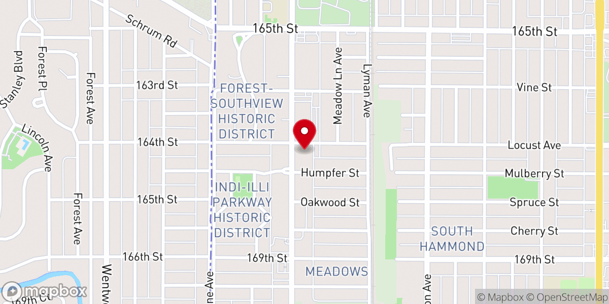 Map showing location of First United Evangelical Lutheran Church