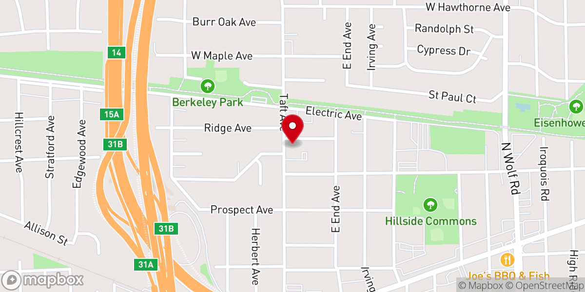 Map showing location of Berkeley - Hillside Presbyterian Church