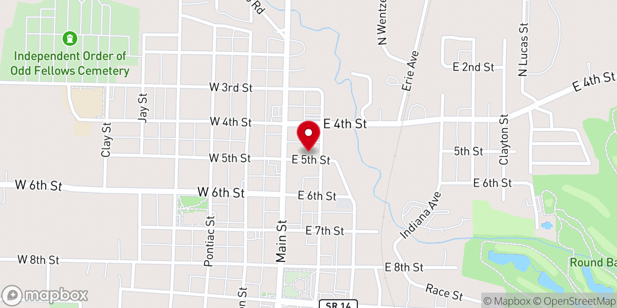 Map showing location of Rochester church of Christ