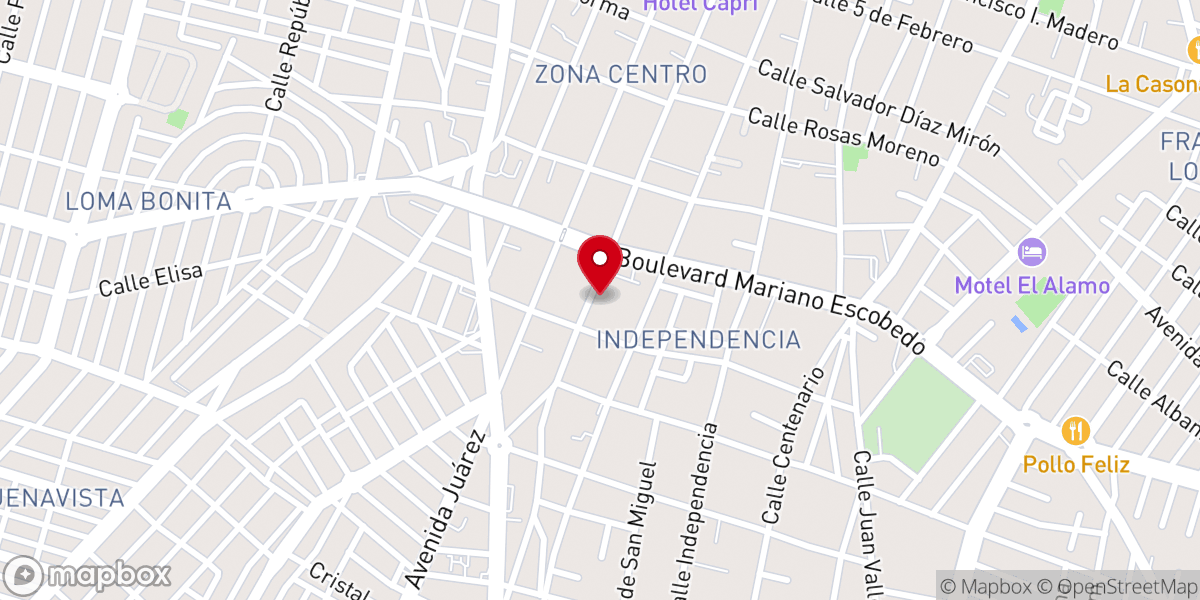 Map showing location of Parroquia del Señor de la Conquista