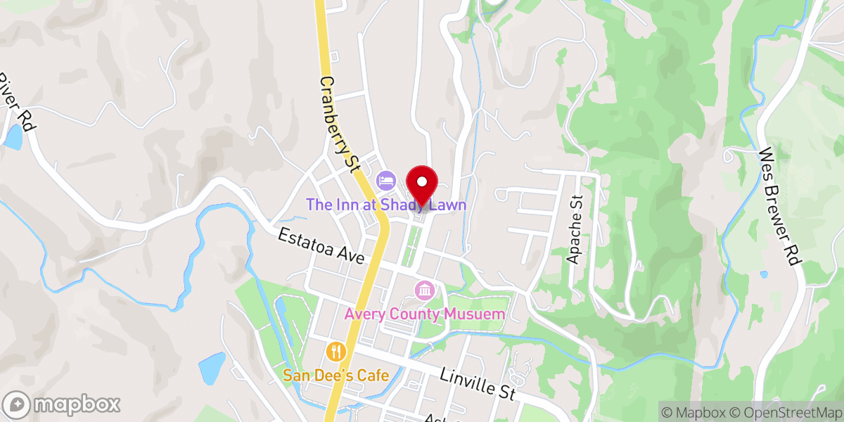 Map showing location of Newland Presbyterian Church