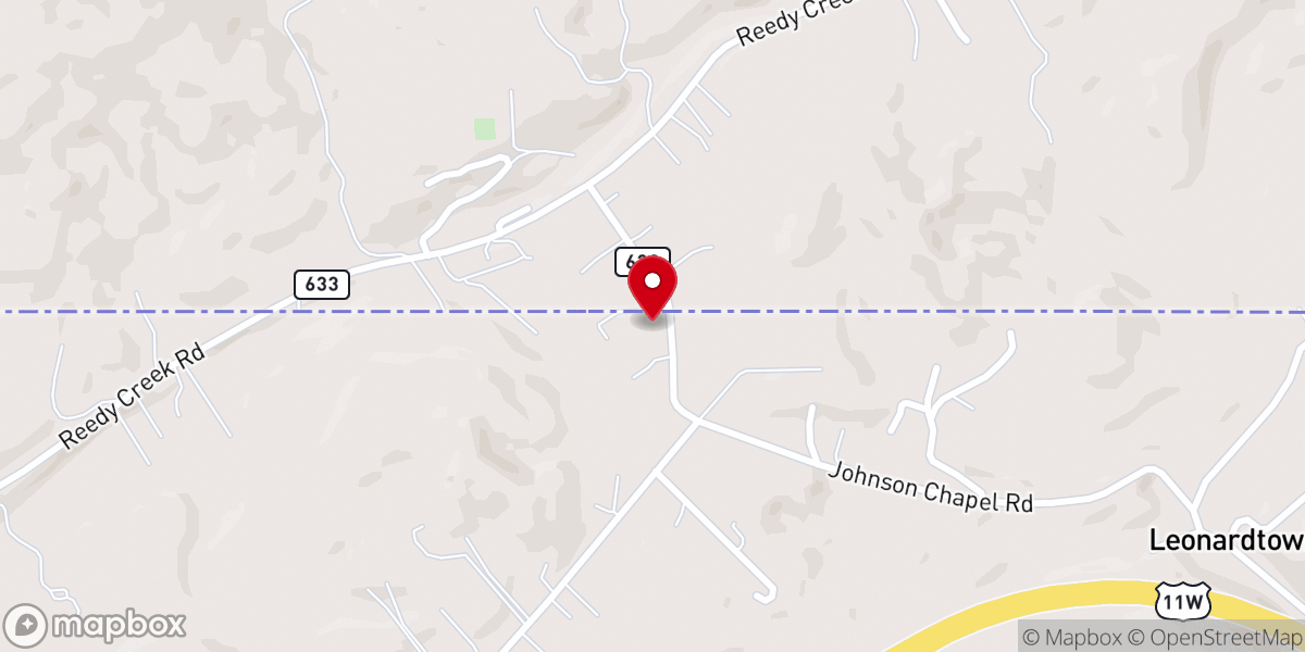 Map showing location of Johnson Chapel