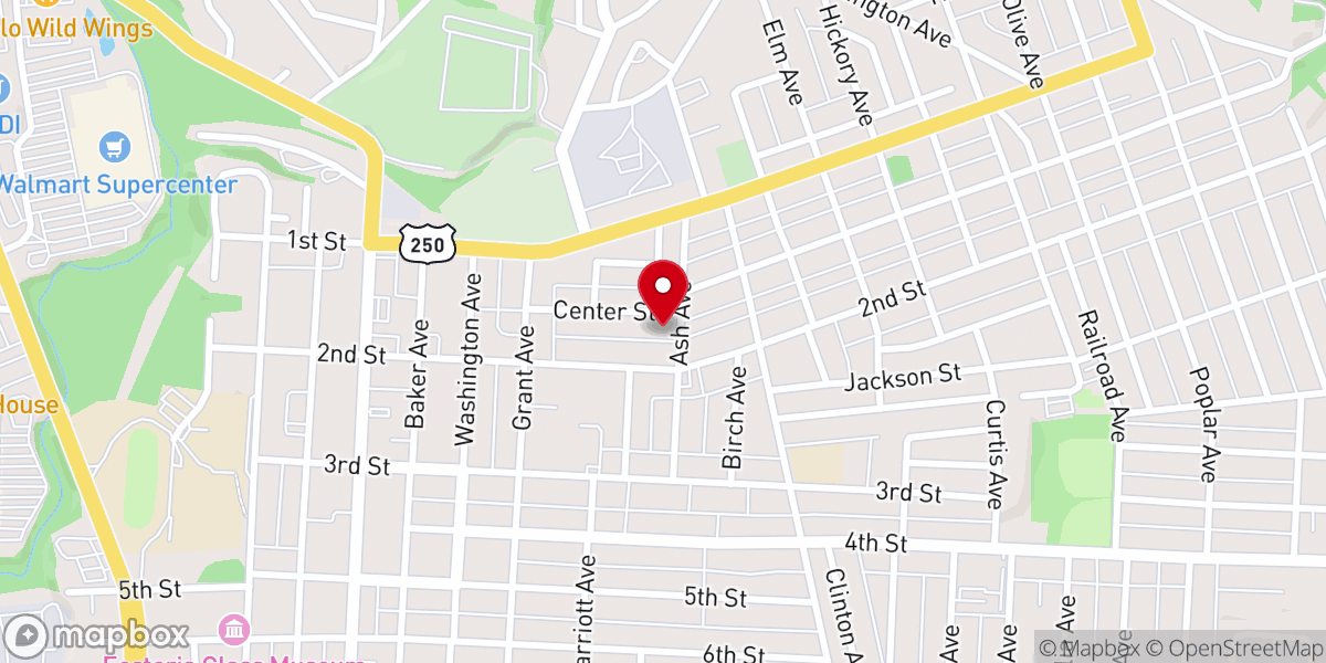 Map showing location of Ash Avenue Church of God