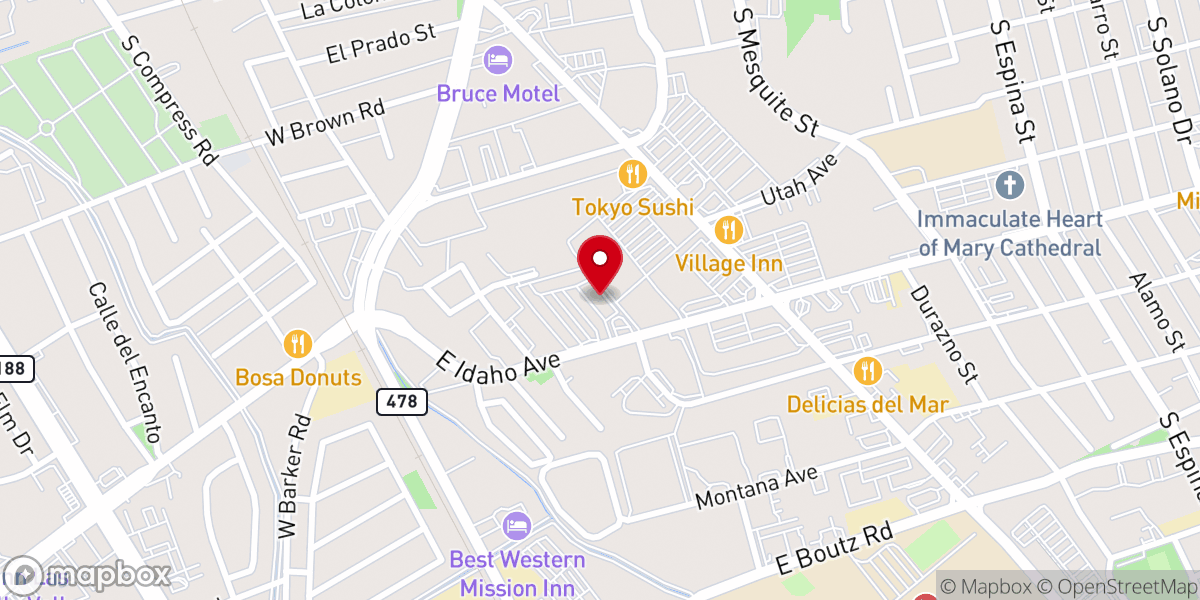 Map showing location of Casa de Alabanza