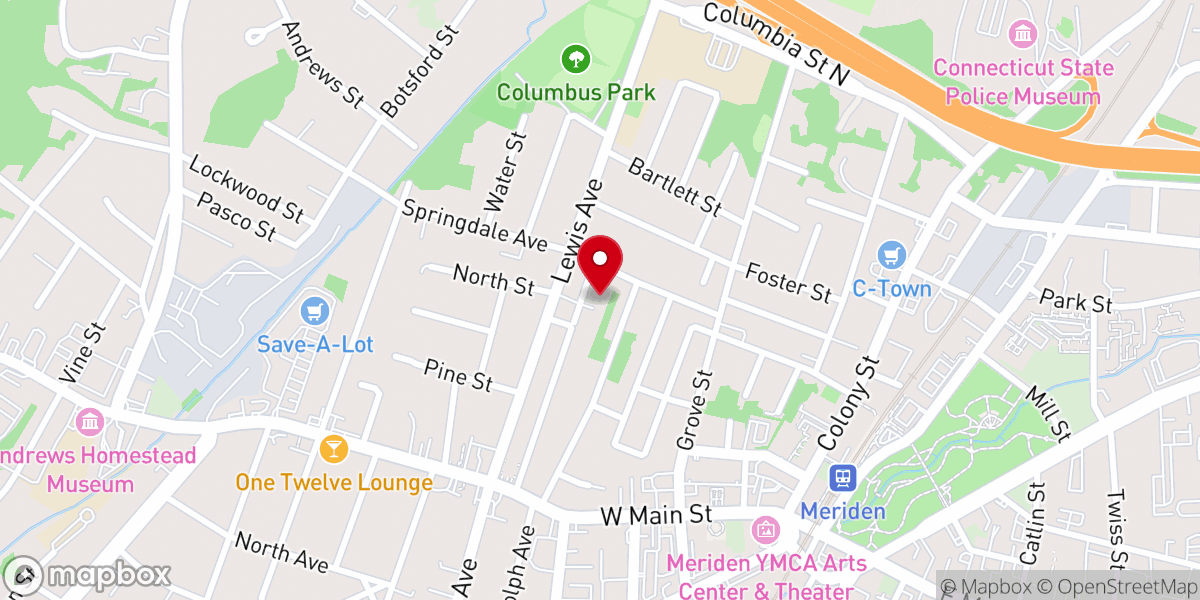 Map showing location of Our Lady of Mt Carmel Church