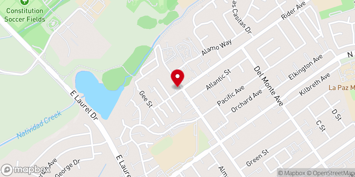 Map showing location of Salinas Full Gospel Church