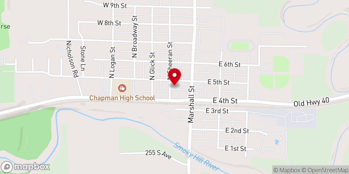Map showing location of Chapman United Methodist Church