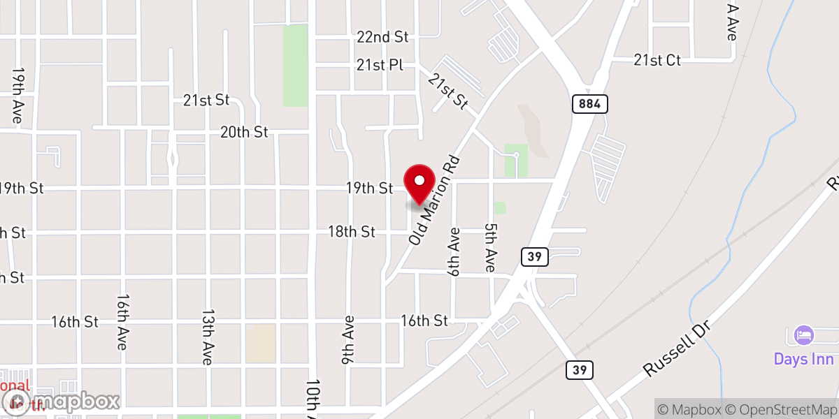 Map showing location of Pentecostal Church of God