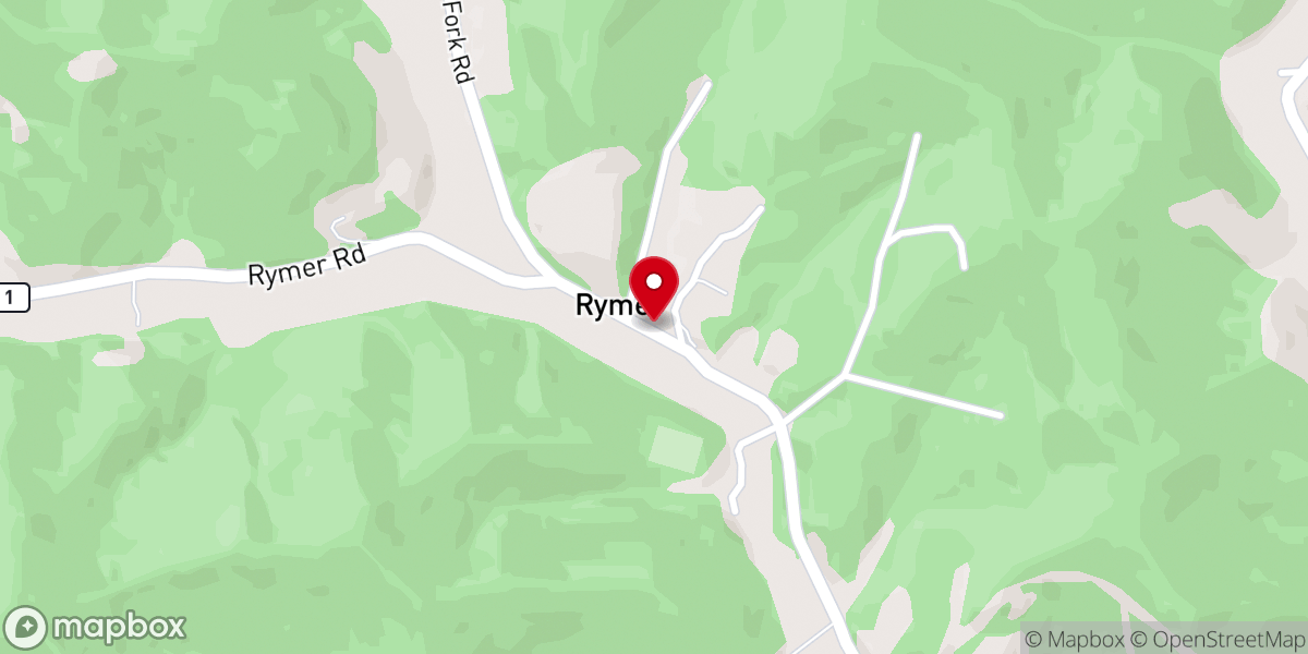 Map showing location of Rymer United Methodist Church