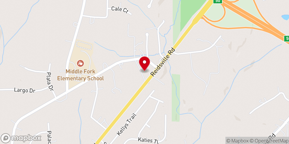 Map showing location of Harvest Baptist Church