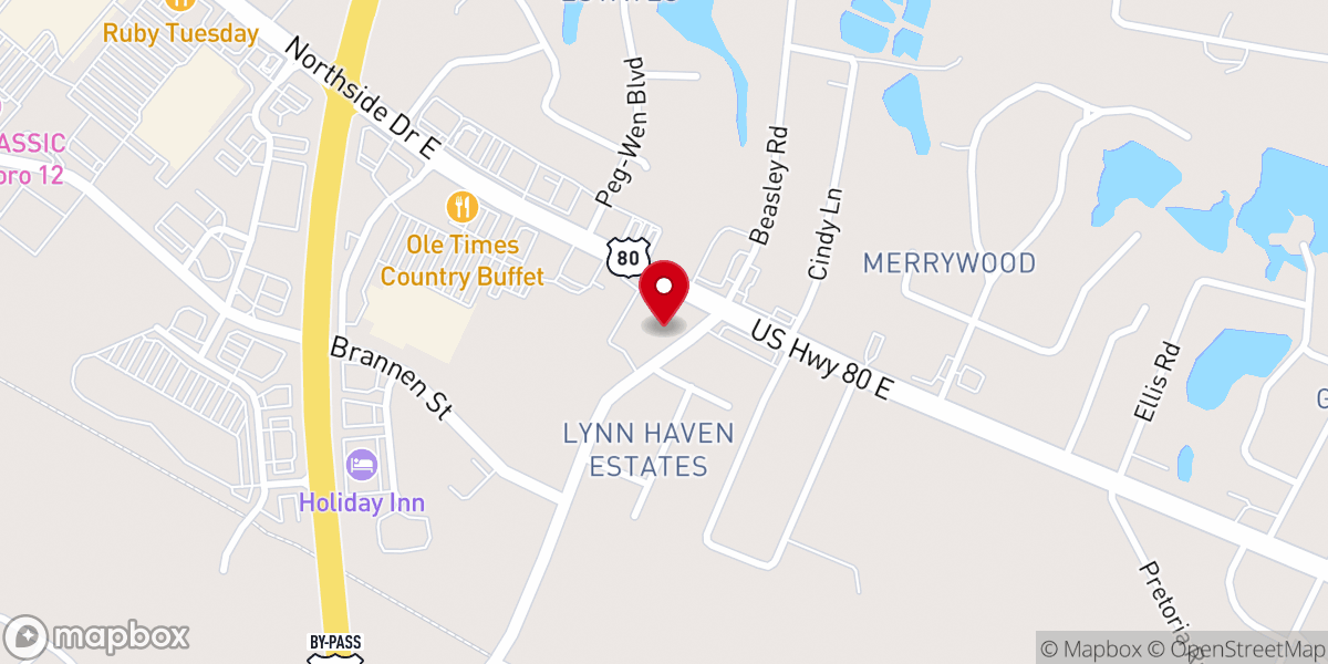 Map showing location of Eastern Heights Church