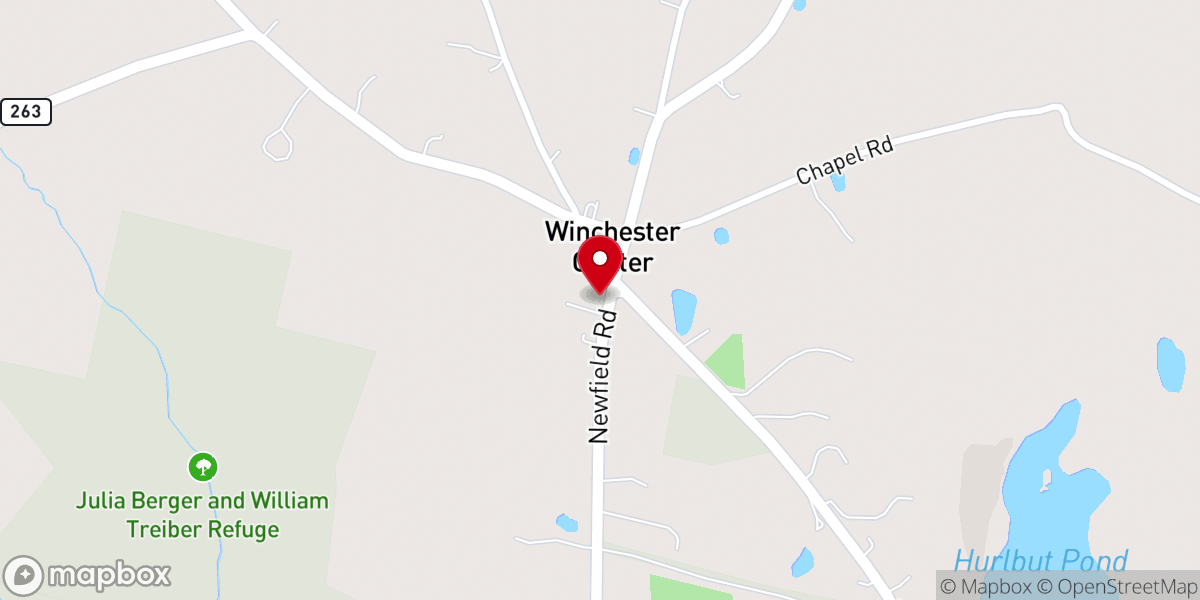 Map showing location of Trinity Reformed Church of Northwest Connecticut