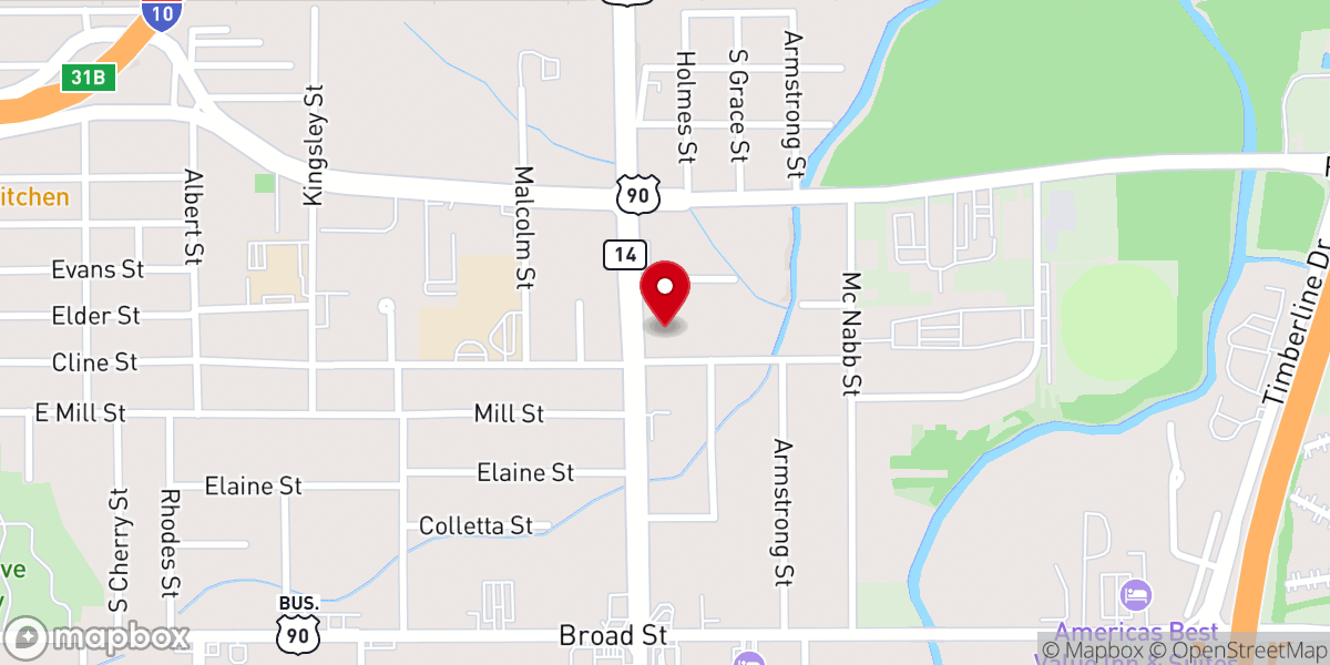 Map showing location of Eastdale Baptist Church