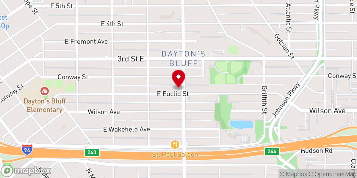 Map showing location of Mounds Park United Methodist