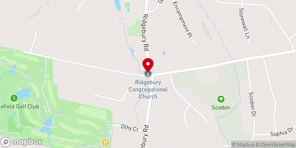 Map showing location of Ridgebury Congregational Church