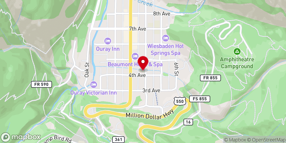 Map showing location of Ouray Christian Fellowship