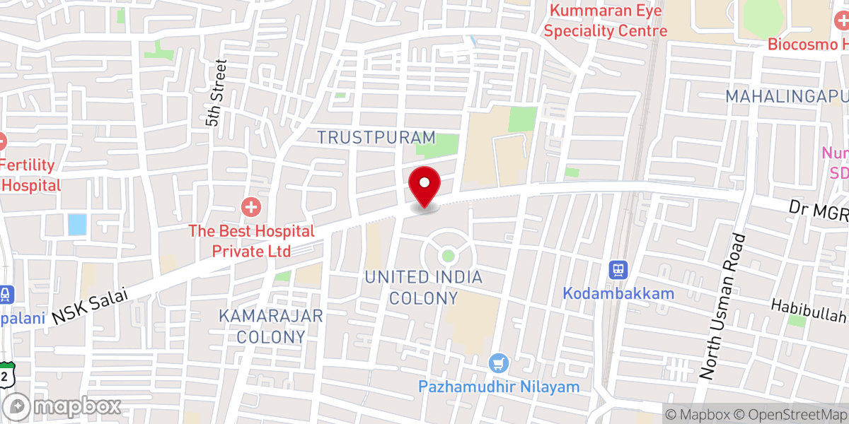 Map showing location of Shaaron Pentecostal Church Kodambakkam
