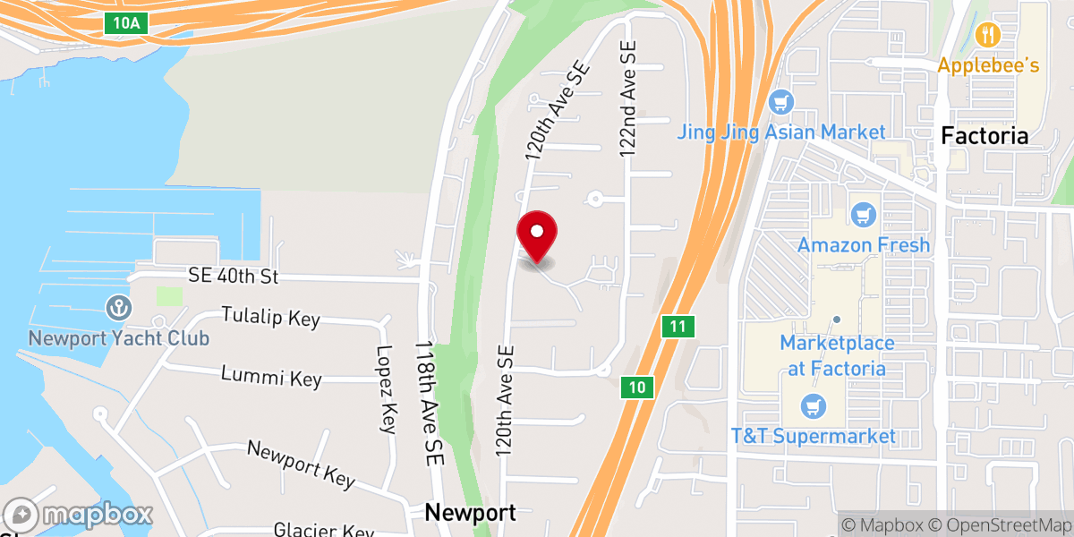 Map showing location of Newport Presbyterian Church