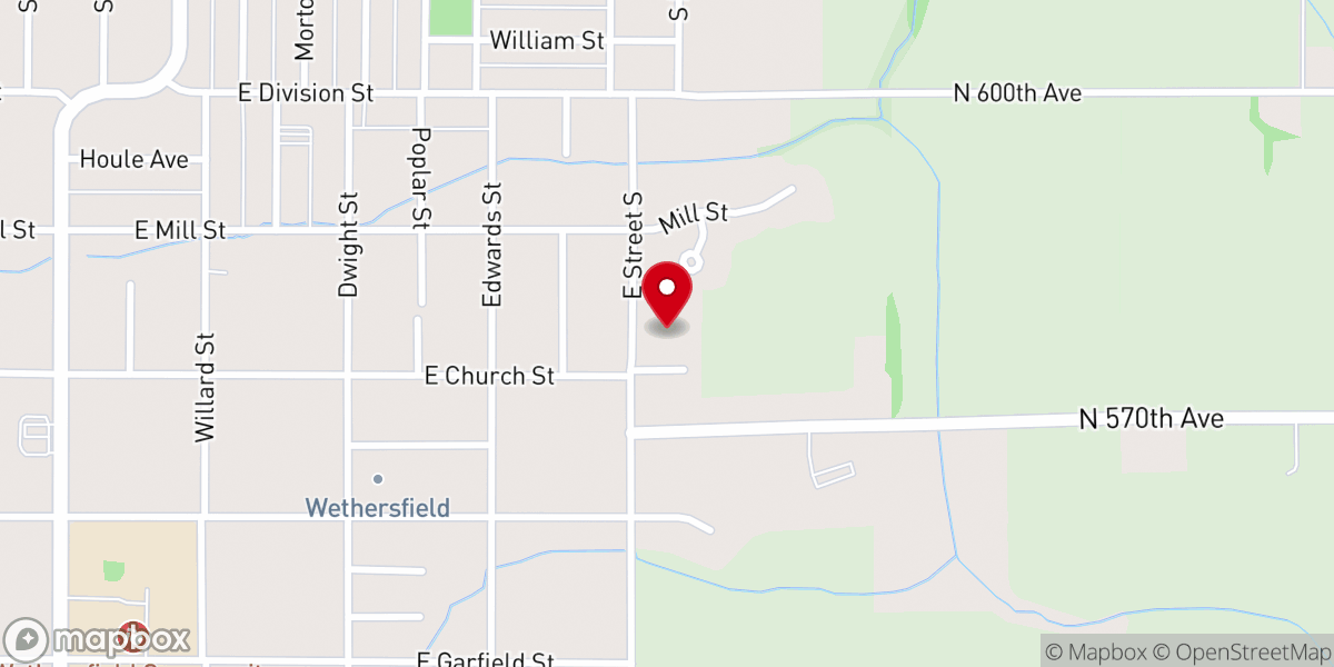 Map showing location of Zion Lutheran Church, ELCA