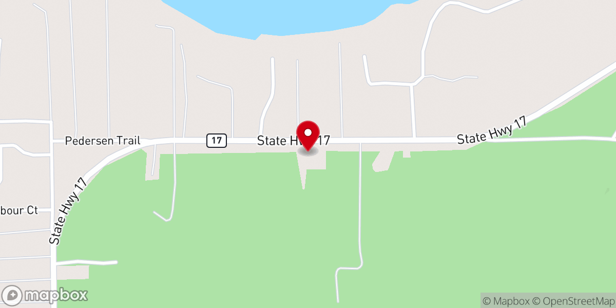 Map showing location of Twin Lakes Bible Church