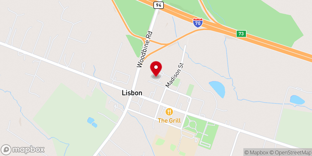 Map showing location of Liberty Baptist Church