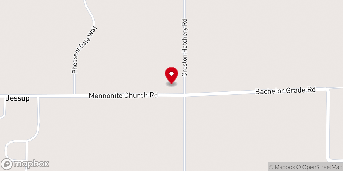 Map showing location of Mountain View Mennonite Church