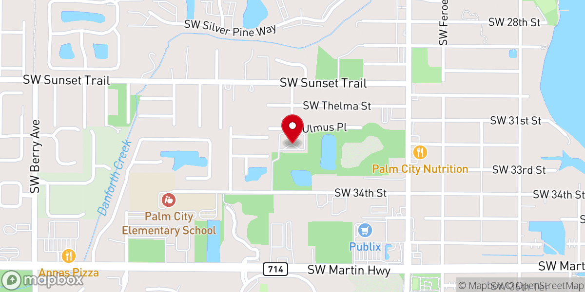 Map showing location of Calvary Chapel Palm City