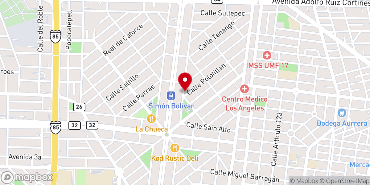 Map showing location of Casa de Oración El Sembrador