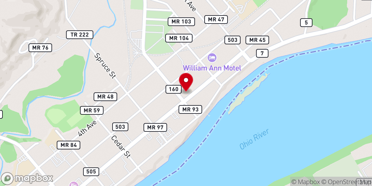 Map showing location of John Gee African Methodist Episcopal Chapel