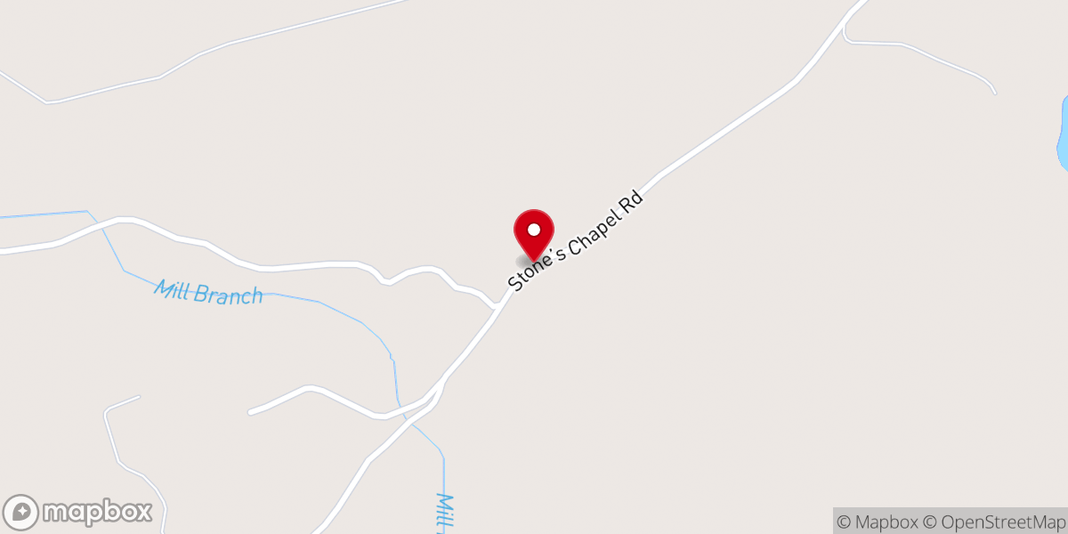 Map showing location of Stones Chapel PFWB Church