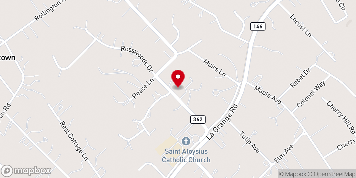 Map showing location of Pewee Valley Presbyterian Church