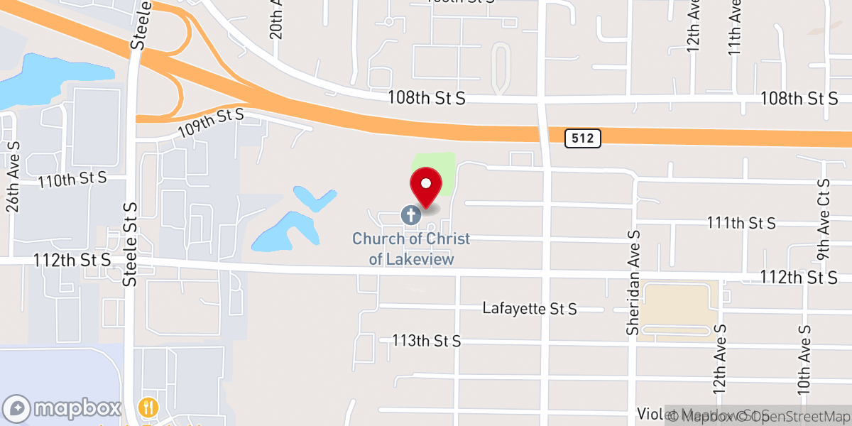 Map showing location of Lakeview Church of Christ
