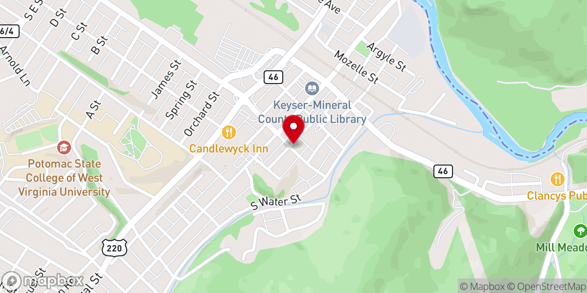 Map showing location of Janes United Methodist Hall