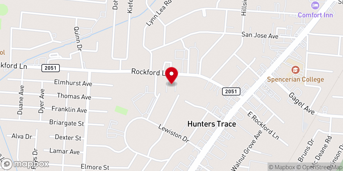 Map showing location of Rockford Lane Baptist Church