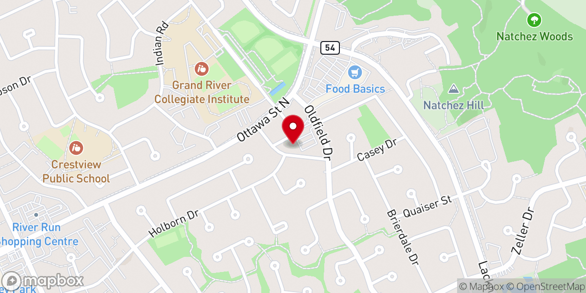 Map showing location of Hope Lutheran Church