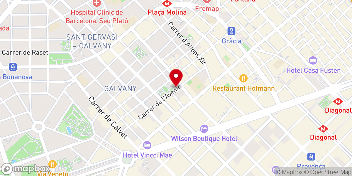 Map showing location of Sinagoga de la Comunidad Israelita de Barcelona