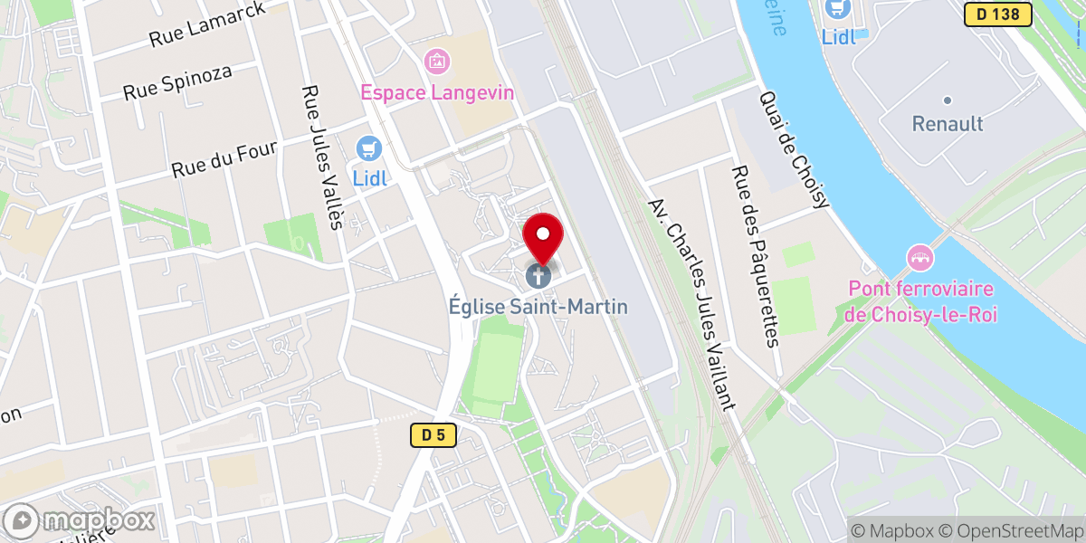 Map showing location of Paroisse Saint-Martin