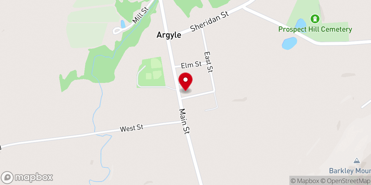 Map showing location of Argyle United Presbyterian Church
