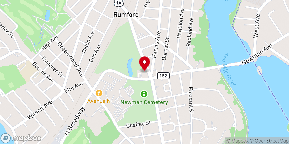 Map showing location of Newman Congregational Church