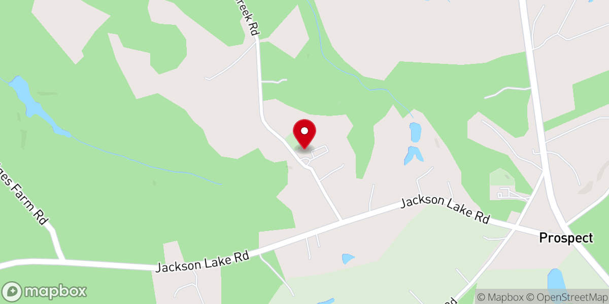 Map showing location of New Rocky Creek Baptist Church