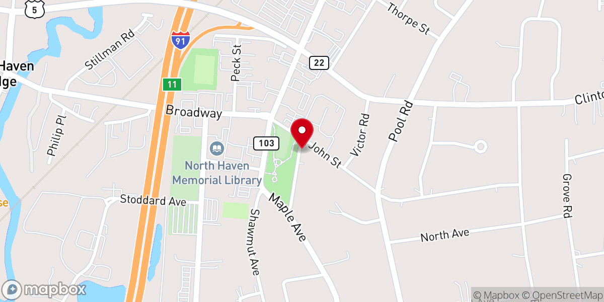 Map showing location of St. John's Episcopal Church