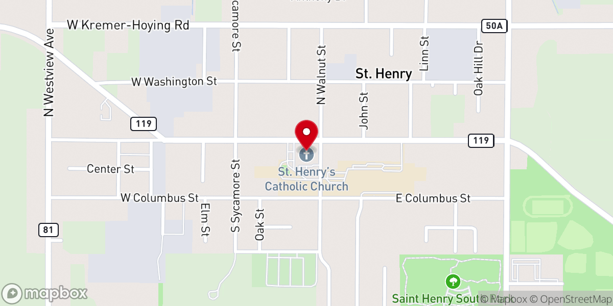 Map showing location of Saint Henry Catholic Church