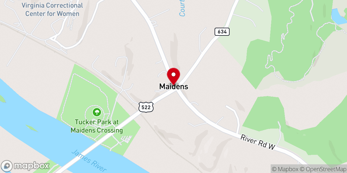 Map showing location of Maidens