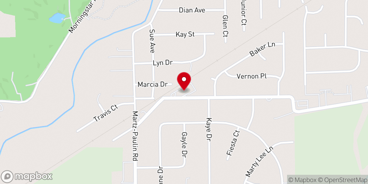 Map showing location of Baptist Tabernacle Church