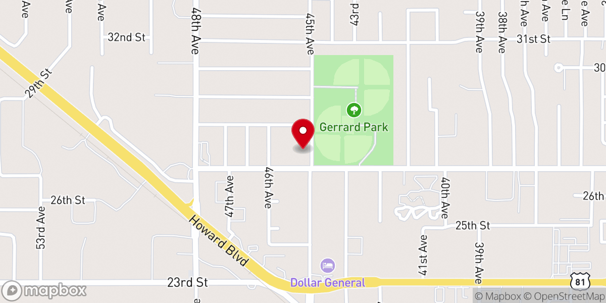 Map showing location of North Park Church